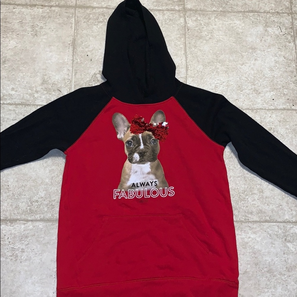 Justice hoodie with dog decoration